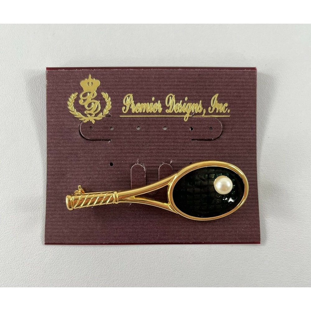 Premier Designs Jewelry - Vintage Tennis Racket Pin / Brooch "Stefie" #4644